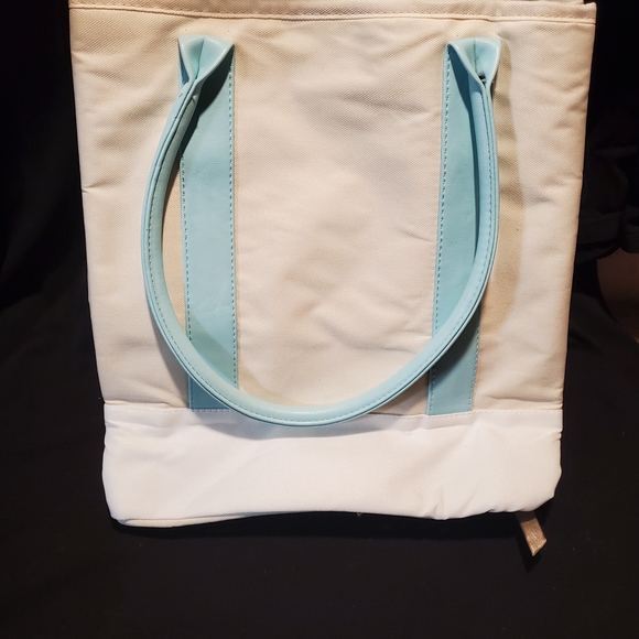 Lacoste Women's Cream and Light Blue Tote - Picture 3 of 11